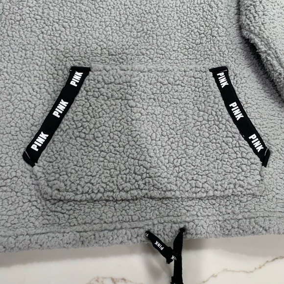 VS Pink Sherpa Teddy Grey Pullover - Picture 2 of 5